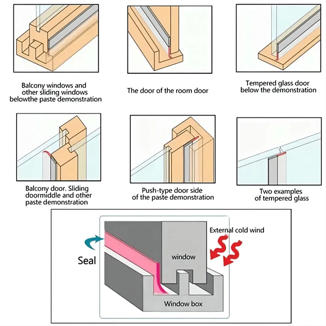 China Rigid and Flexible PVC Material Sealing Strip for Door and Window